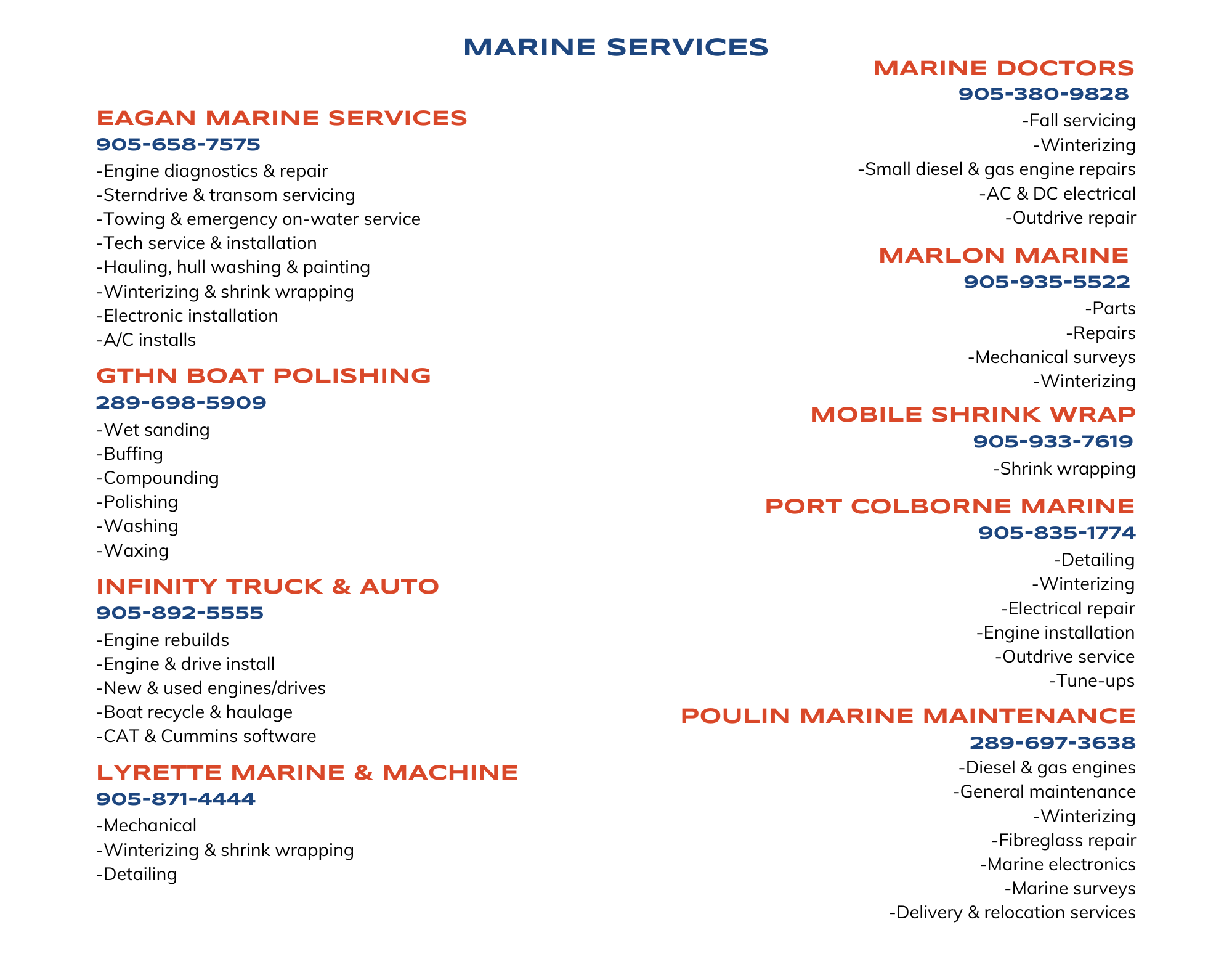 List of Marine Services