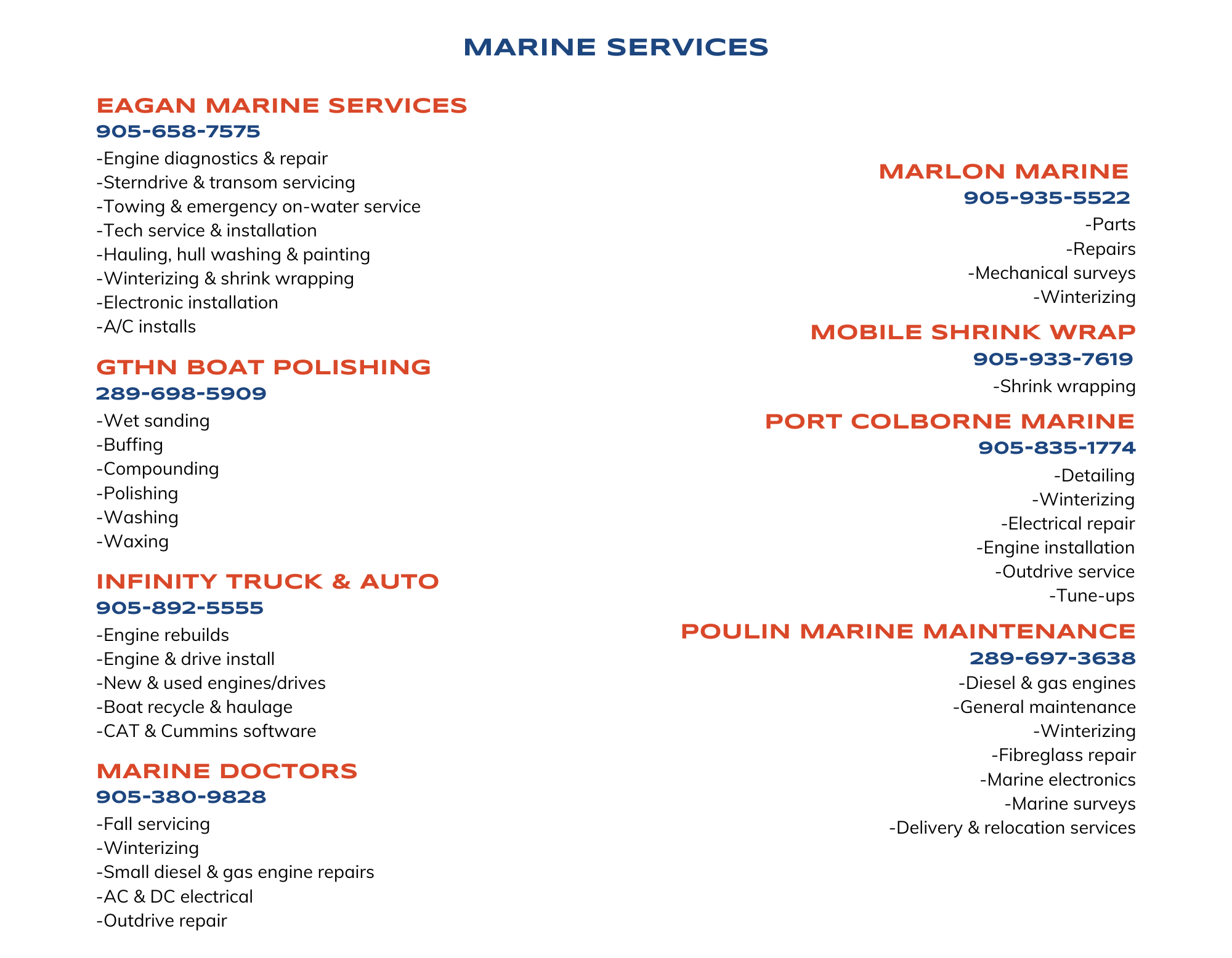 List of Marine Services