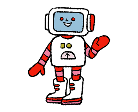 Image of a cartoon robot waving