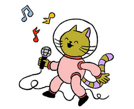 Cat in space singing